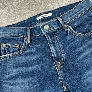 GRLFRND Candice Skinny Jeans Women's Sz 24x28 Raw Hem No More Tears Mid Rise EUC